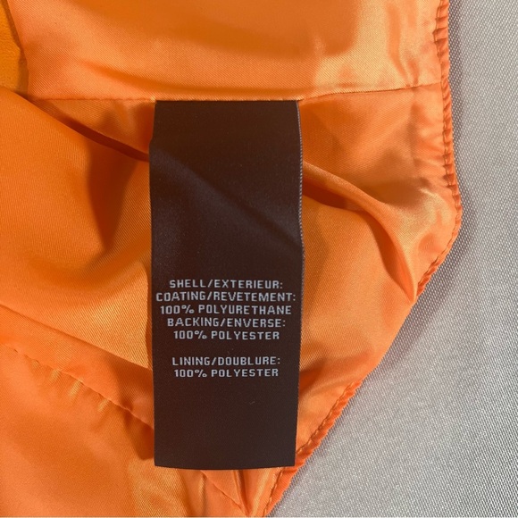 7 For All Mankind Faux Vegan Leather Crop Top Zipper Back Size XL Orange NWT - Picture 14 of 15